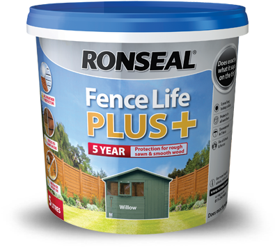 Fence Life Plus 5l 2015 Willow - Ronseal Fence Life Plus (445x445), Png Download