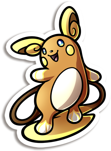 Alolan Raichu Vinyl Sticker - Raichu (500x500), Png Download