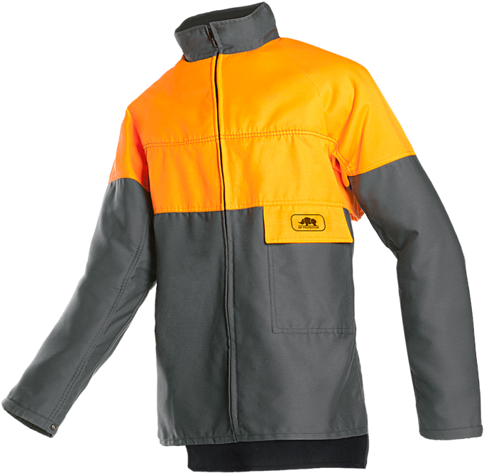 Green/hi-vis Orange - Boxer Sikkerhedsjakke Til Skovbrug Orange/grå 3xl (720x1080), Png Download