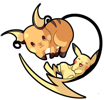 Raichu And Pikachu By Seviyummy - Raichu And Pikachu Png (345x350), Png Download