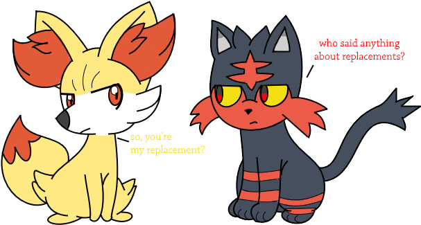 Who Said Anything About Replacements So, You Re My - Pokemon Litten And Fennekin (618x339), Png Download