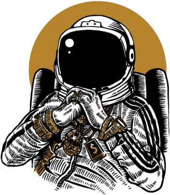 Astronaut Gangsta T - Cool Space Shirt Designs (500x500), Png Download