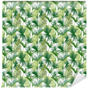 Tropical Palm Leaves Vinyl Wallpaper - Wallpaper (400x400), Png Download