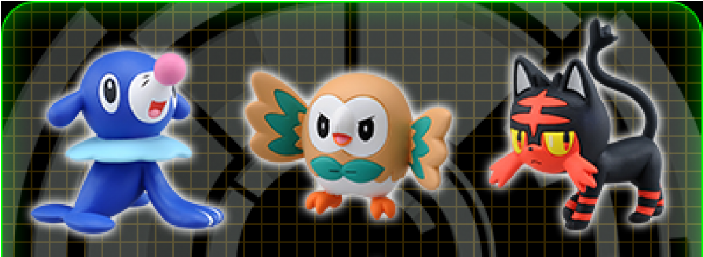 *takara Tomy* Rowlet, Popplio & Litten Monster Collection - Takaratomy Sun & Moon Mini Figure Set- Pikachu (1000x1000), Png Download