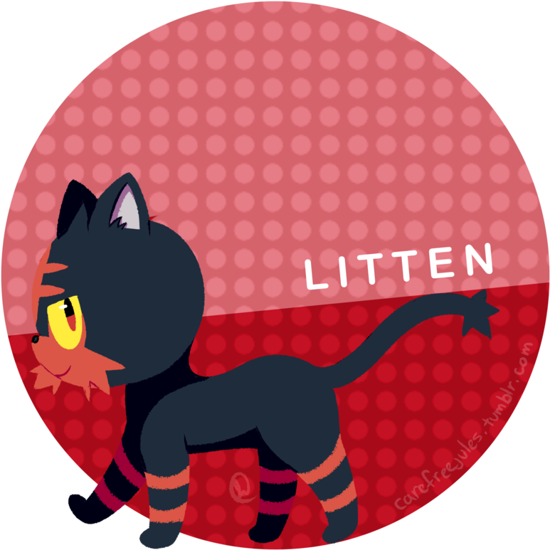Clip Pokemon Sun And Moon Litten By Jinglebell - Pokemon Sun And Moon Litten Fanart (800x800), Png Download