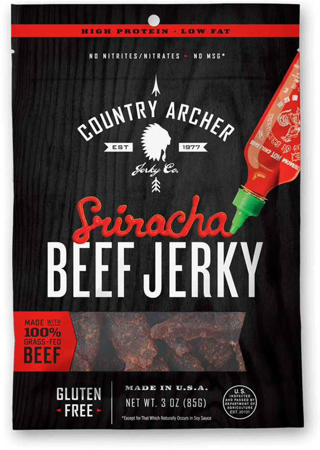 Sriracha - Country Archer Sriracha Beef Jerky (900x900), Png Download