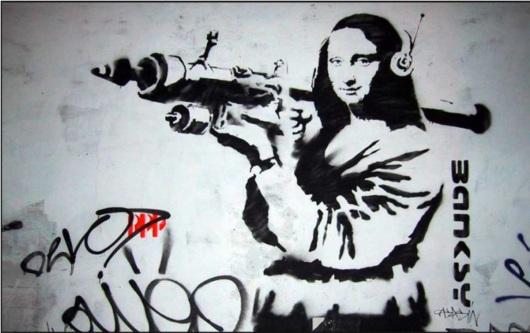 Mona Lisa With A Bazooka (750x750), Png Download