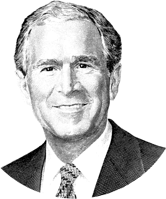 Click And Drag To Re-position The Image, If Desired - George W Bush Black And White (583x700), Png Download