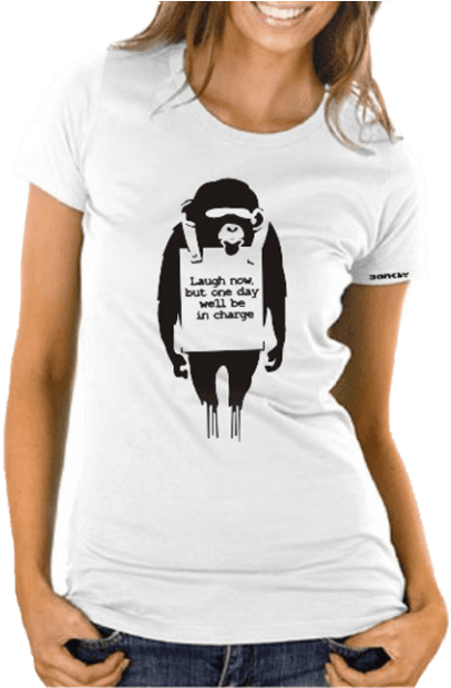 Banksy's T-shirts - Womens Banksy T Shirt (576x620), Png Download