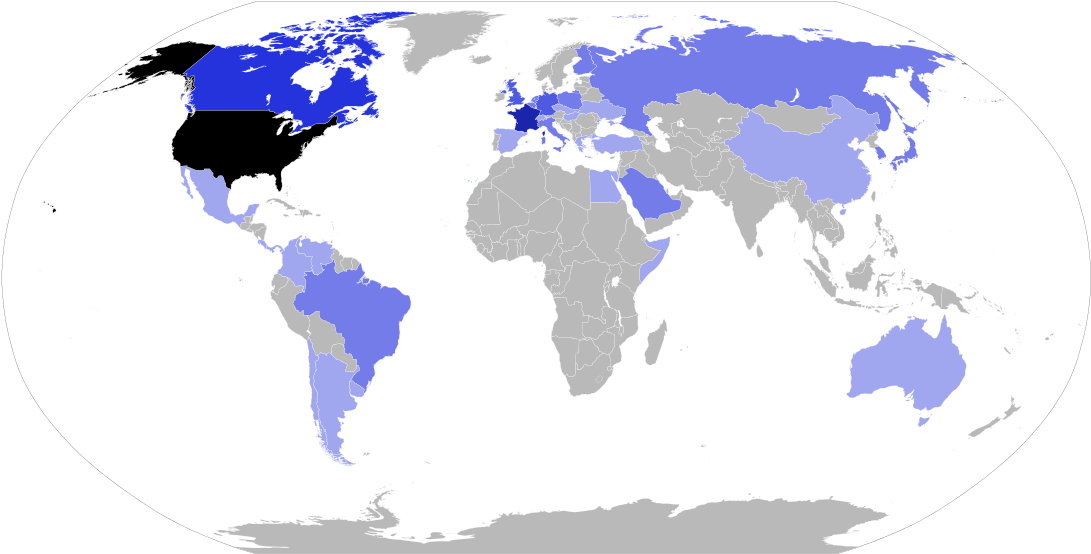 List Of International Presidential Trips Made By George - World Map (1200x609), Png Download