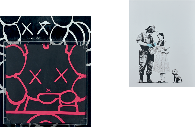 Search & Stop - Police Search Girl Banksy Graffiti Street Art 32x24 (840x560), Png Download