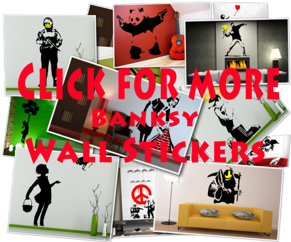 From Wikipedia, The Free Encyclopedia Banksy The Cover - Banksy Panda Waving Hand Guns Wall Sticker 60x60cm, (576x480), Png Download