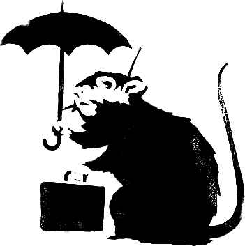 Public Transport - Rat Banksy (351x353), Png Download