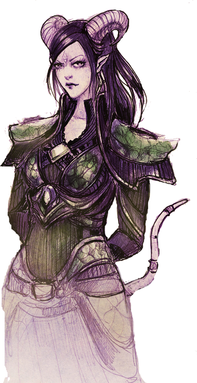 Pin By Rachel Kerner On Character Portraits - Tiefling With Purple Hair (399x774), Png Download