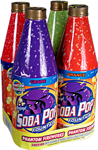 Soda Pop Fountain, 4 Pack (case Pack - Fireworks (525x525), Png Download