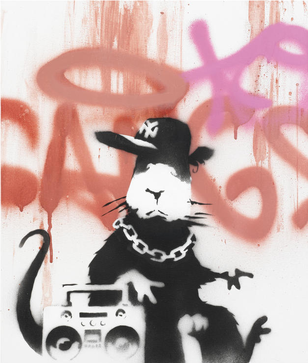 Banksy, Due “ratti” All'asta Con Profumo - Banksy Signed Gangsta Rat (1823x742), Png Download