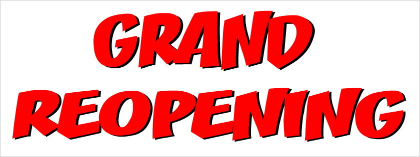 Grand Reopening Custom Vinyl Banner - Grand Reopening (840x315), Png Download