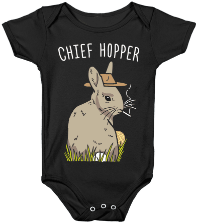 Chief Hopper Parody Baby Onesy - Anime Baby Shirts (484x484), Png Download