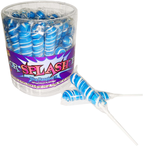 Blue & White Color Splash Blue Raspberry Unicorn Lollipops - Albert's Color Splash Pops Blue Raspberry 30ct (500x500), Png Download