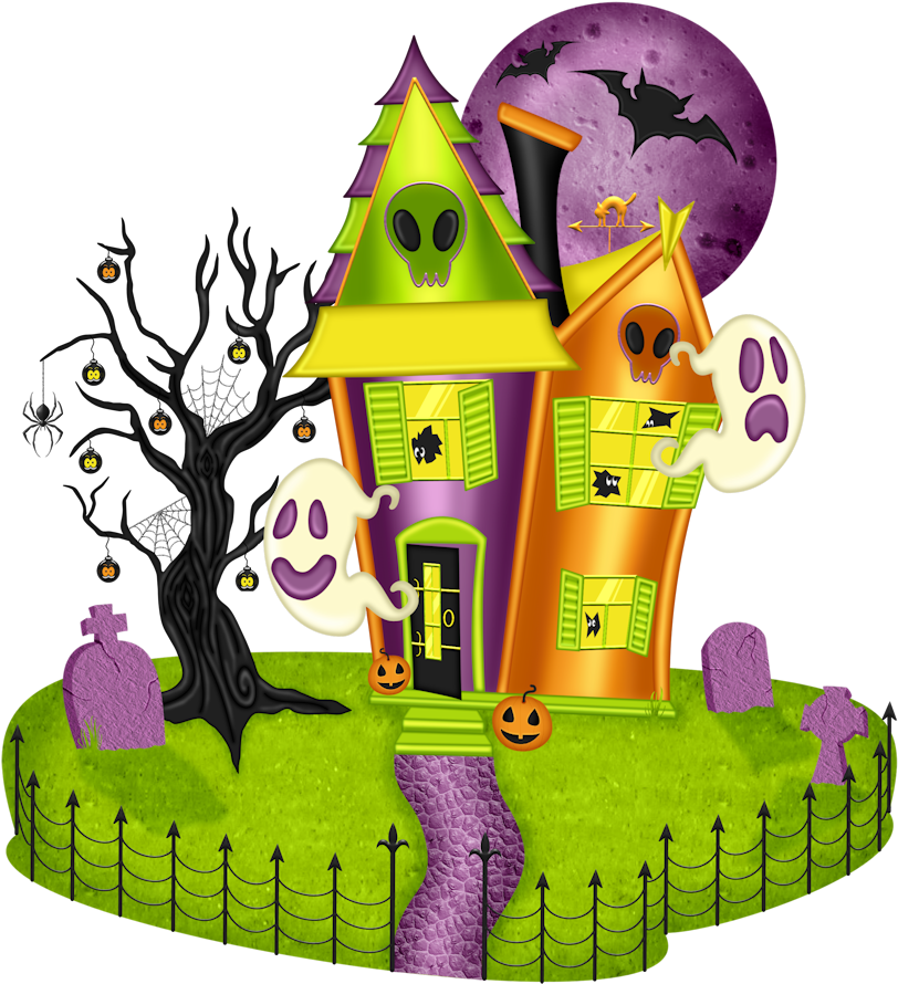 28 Collection Of Haunted House Halloween Clipart - Halloween Clipart Haunted House (830x900), Png Download