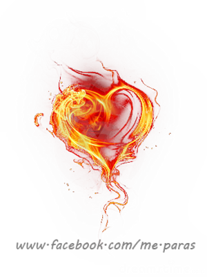 Heart Fire Psd - Fire Heart (300x400), Png Download