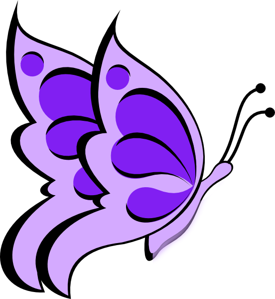 Butterfly Purple Light 05 Clip Art - Light Purple Butterfly Clip Art (552x599), Png Download