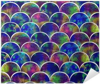 Bright Scales Shapes Abstract Grunge Colorful Splashes - Watercolor Painting (400x400), Png Download