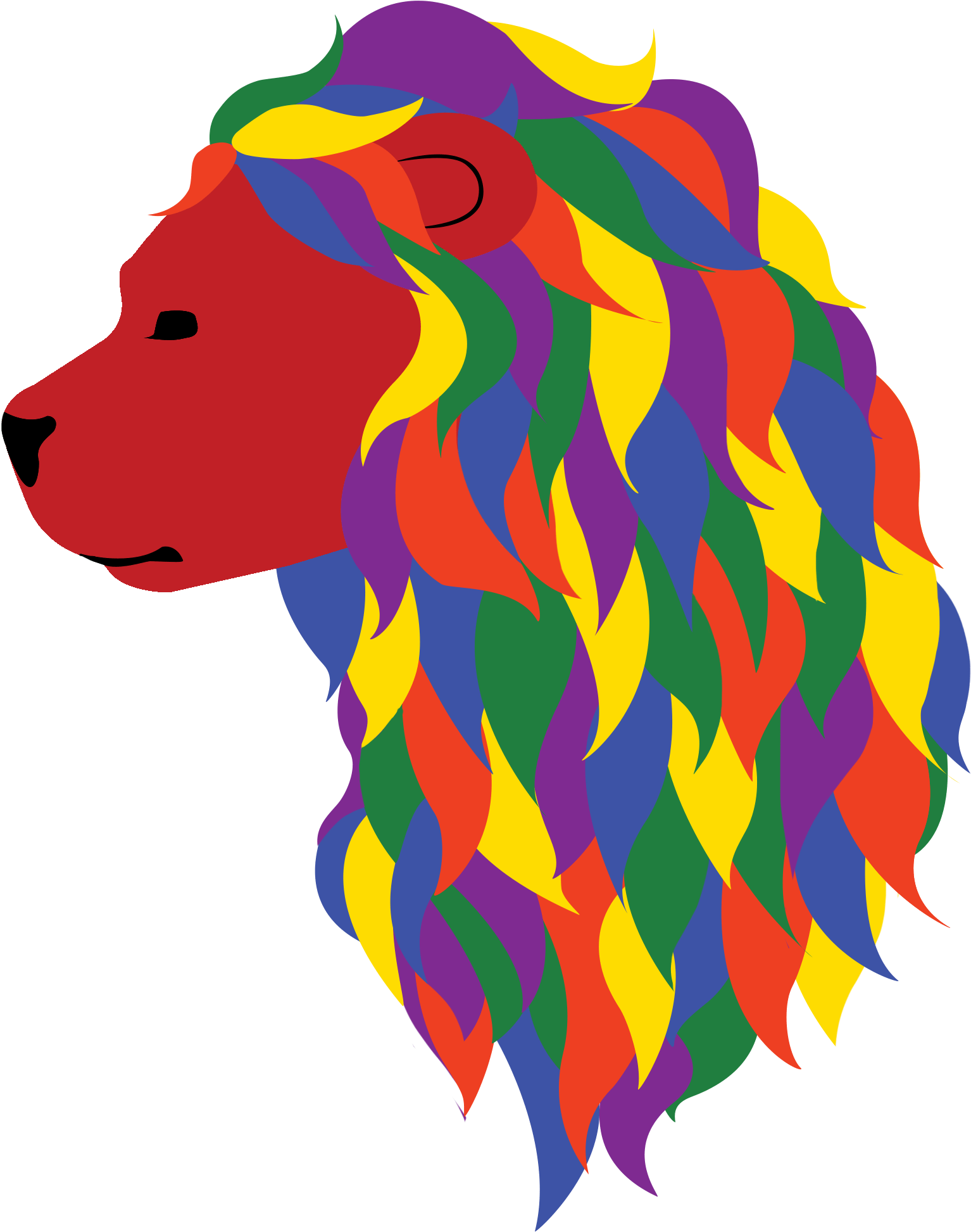 Gay Pride Lion - Rainbow Flag (2100x3000), Png Download