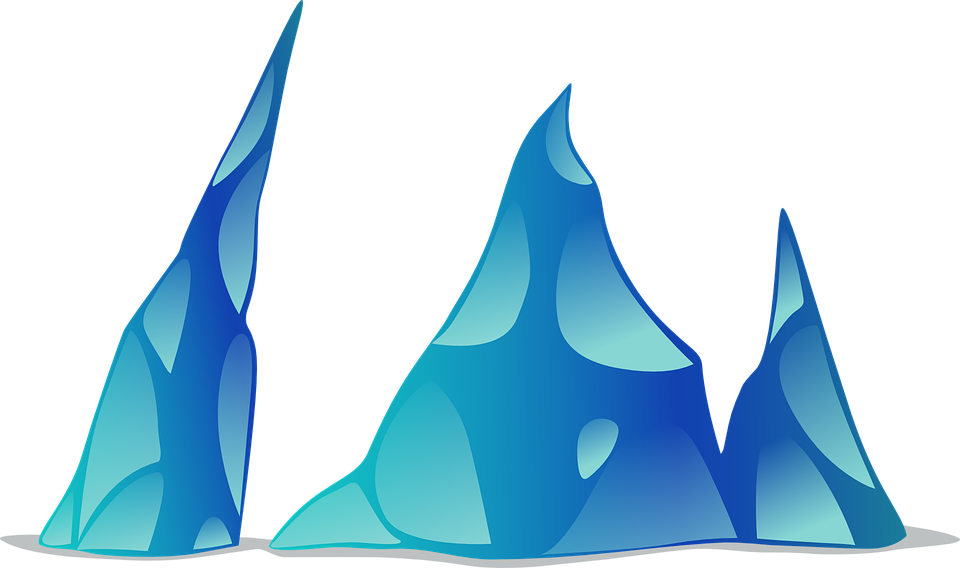 Iceberg, Icebergs, Ice, Blue, Mountains - Montañas De Hielo Png (574x340), Png Download