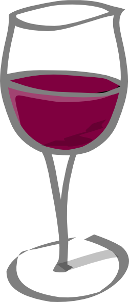 Svg Library Stock Purple Clip Art At Clker Com Vector - Black And White Wine Glass Clipart (252x591), Png Download