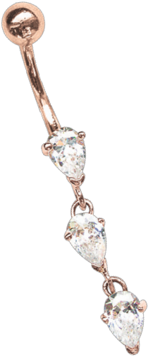 Belly Piercing In Red Gold - Body Piercing (447x644), Png Download