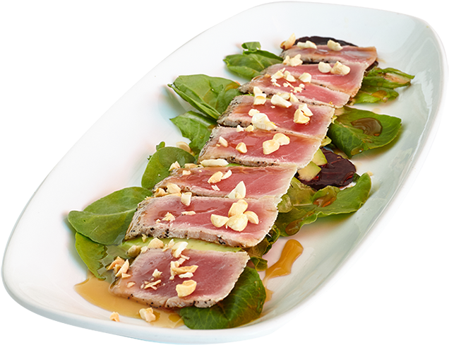 Another Popular Guilt-free Dish Is Their Natural Ceviche - Tuna Tataki Suviche (946x542), Png Download