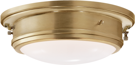 Marine Porthole Medium Flush Mount In Natural Brass - Marine Porthole Medium Flush Mount - Brass/white - (480x480), Png Download