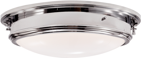 Marine Porthole Large Flush Mount In Polished Nickel - Marine Porthole Large Flush Mount - Nickel/white - (480x480), Png Download