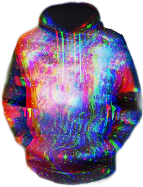 Kangaroo Pocket Colormix Galaxy Cool Hoodie. (480x626), Png Download