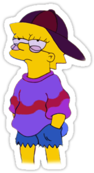 Lisa Simpson By Erik Mathiesen Cartoon Stickers, Tumblr - Lisa Simpson With Glasses (375x360), Png Download