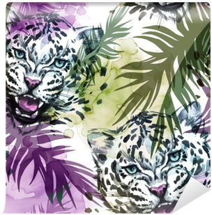 Watercolor Exotic Seamless Pattern - Invitaciones Africanas (400x400), Png Download