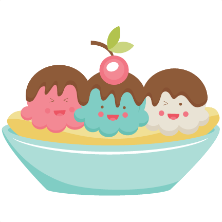 Happy Banana Split Svg Scrapbook Cut File Cute Clipart - Banana Split Cartoon Cute (432x432), Png Download