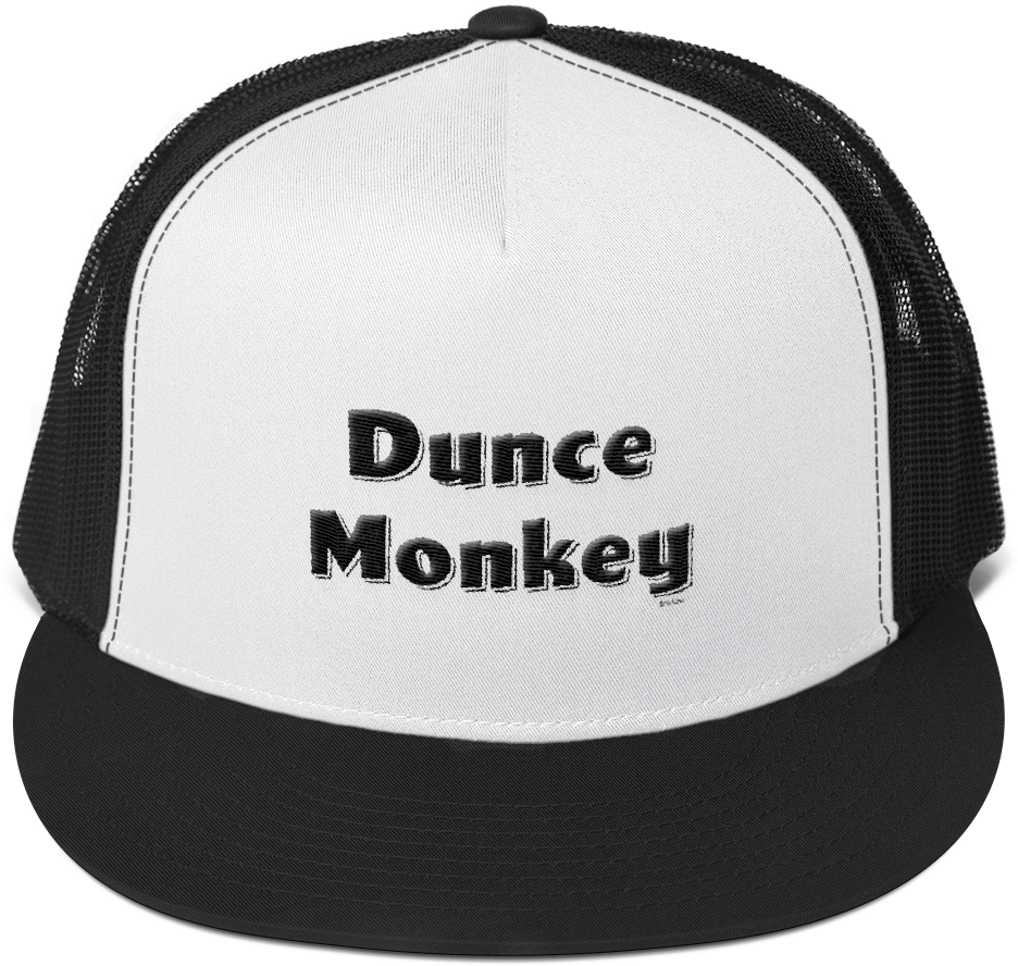 Dunce Monkey Hat Or Trucker Cap - Trucker Cap Embroidery Mockup (1000x1000), Png Download