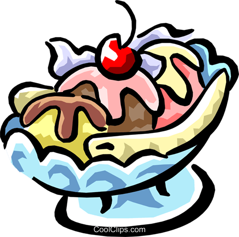 Banana Split, Soda Fountain Royalty Free Vector Clip - Dreaming Of An Ice Cream (480x476), Png Download