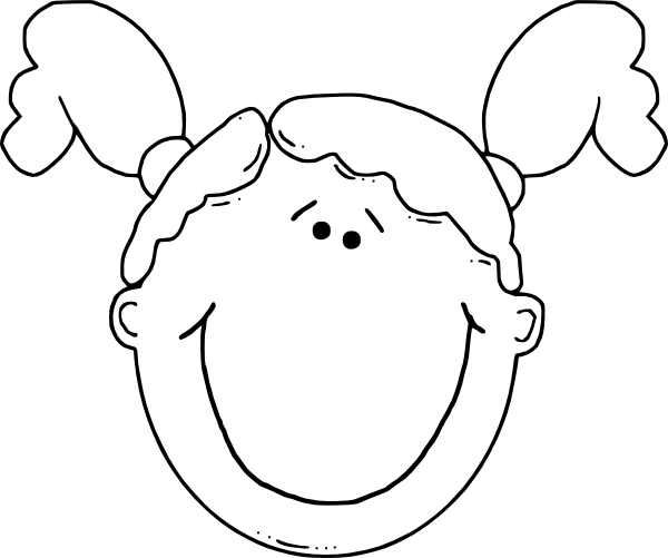 Girl Face Clip Art Free Vector - Girl Face Clip Art (600x501), Png Download