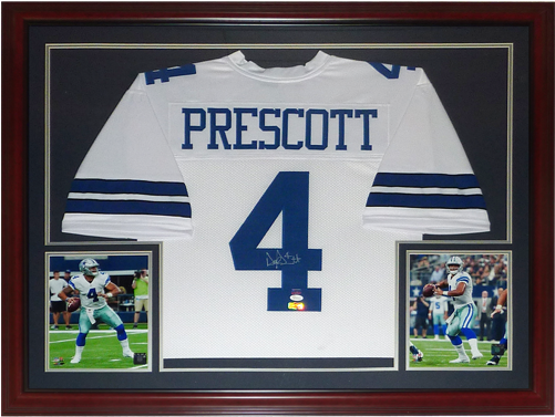 Dak Prescott Autographed Dallas Cowboys - Dak Prescott Signed Custom White Pro-style Football (500x500), Png Download