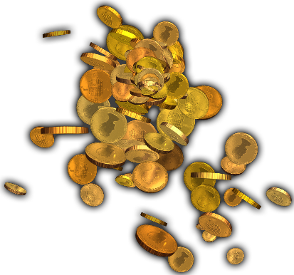 07 Feb 2009 - Coin Pile Png Transparent (413x386), Png Download