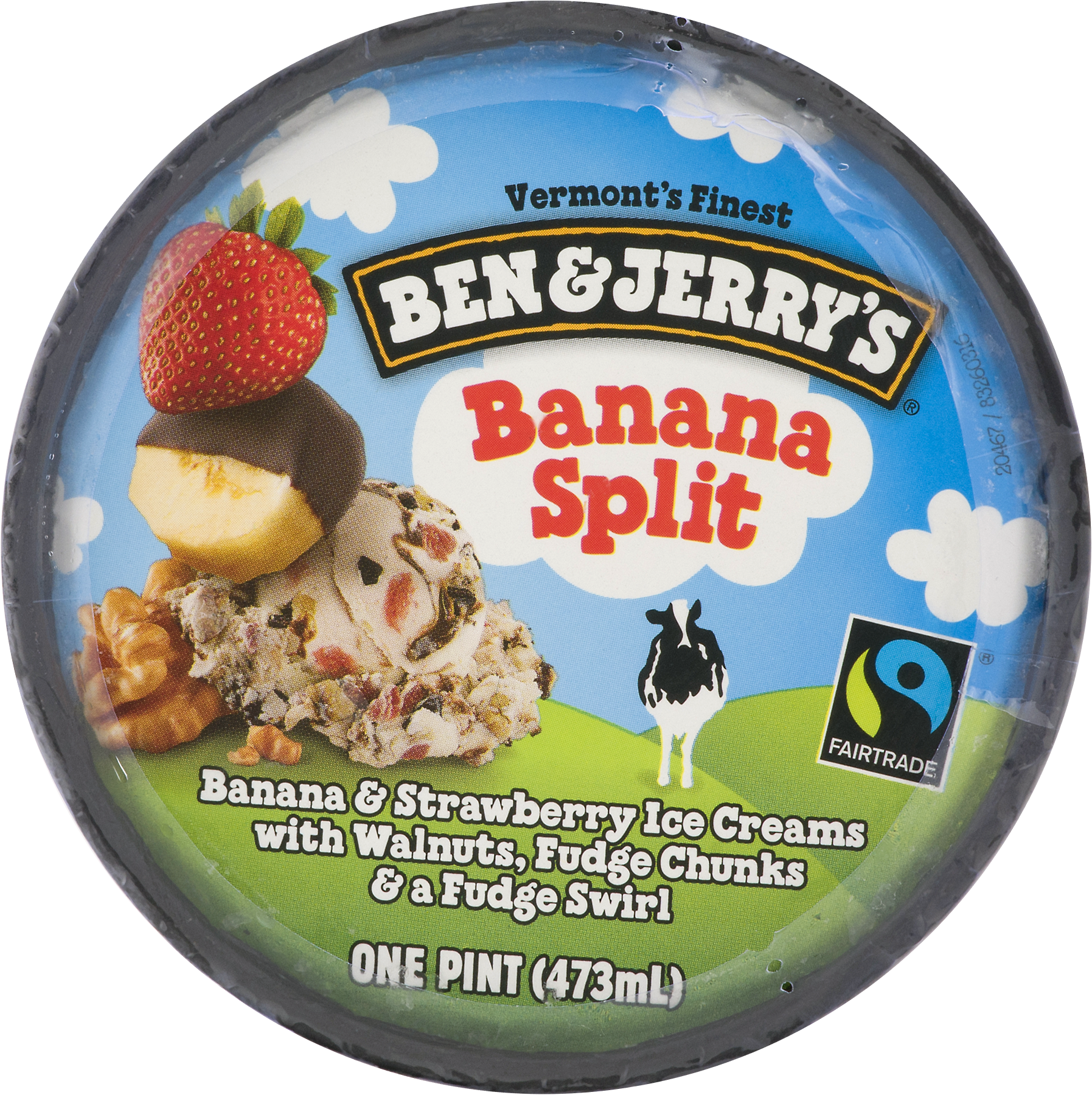 Banana Split - Ben & Jerry's Ice Cream Banana Split 16 Oz (1795x1800), Png Download