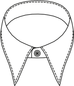 King, 1 Button - Shirt Collar Line Art (430x430), Png Download