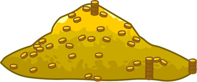 Aqua Grabber Coin Pile (640x267), Png Download
