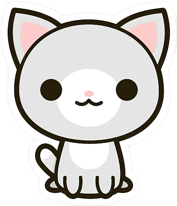 Stickersalma Png Pngkawaii Cat Kitty Gatito Gato Freeto - Imagenes De Gatitos Kawaii (600x698), Png Download
