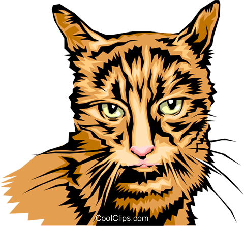 Cool Looking Cat Royalty Free Vector Clip Art Illustration - Cut Out Your Fingers.png Mylar Balloon (480x445), Png Download