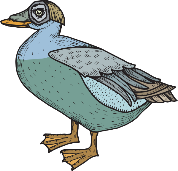 How To Set Use Blue And Green Feathered Duck Svg Vector (600x575), Png Download