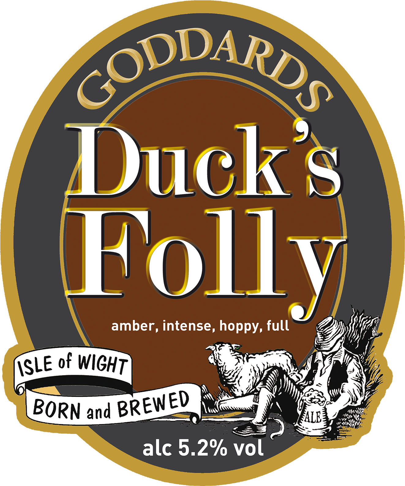 Duck's Folly Pump Clip - Goddards Brewery Ltd (1428x1697), Png Download